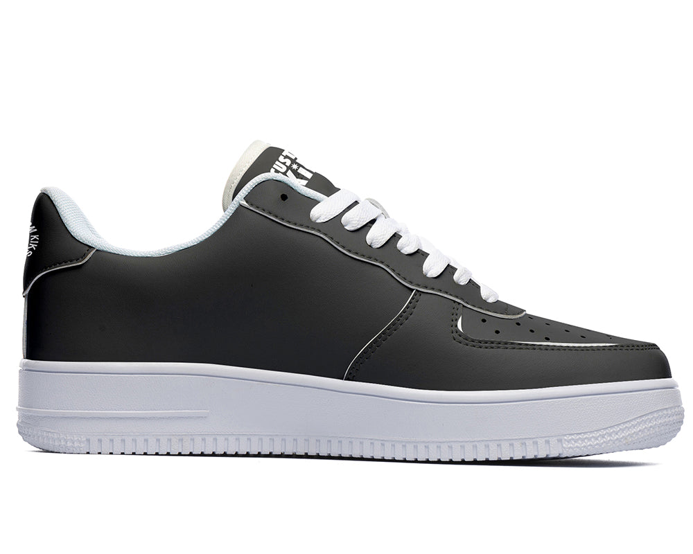 Black Sneakers: Solid Black Court Sneakers
