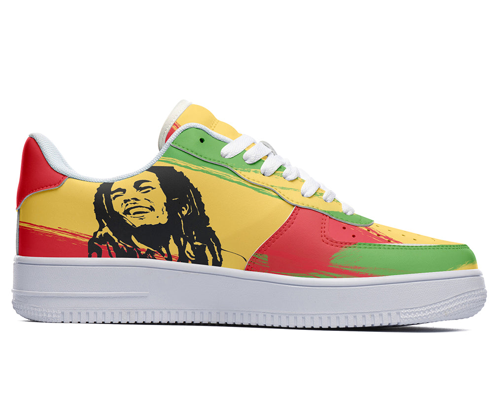 Shop Custom Kiks Bob Marley Sneakers featuring bold reggae colors, legendary artwork, and a lightweight, comfortable design. Limited-edition—order now!