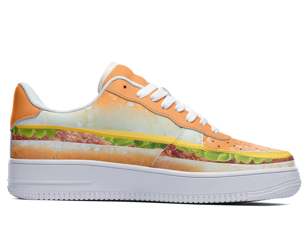 Burger Sneakers: Burger Illustration Court Sneakers