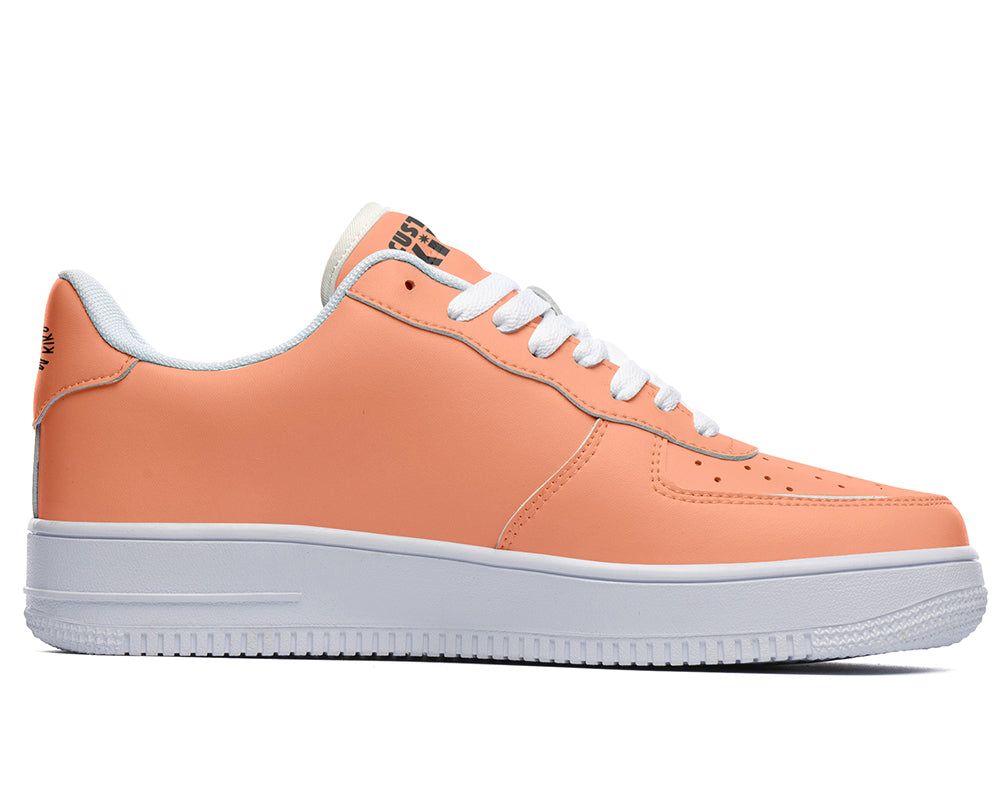 Coral Sneakers: Solid Coral Court Sneakers
