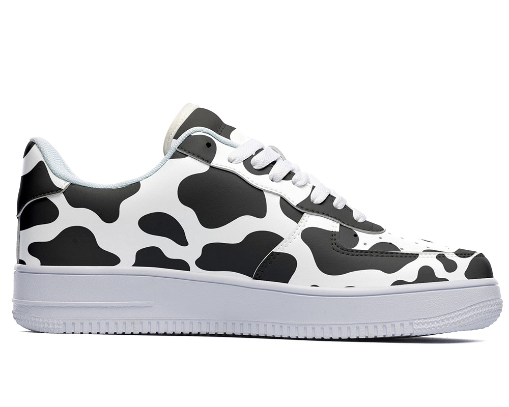 Cow Print Sneakers: Cow Print Pattern Court Sneakers