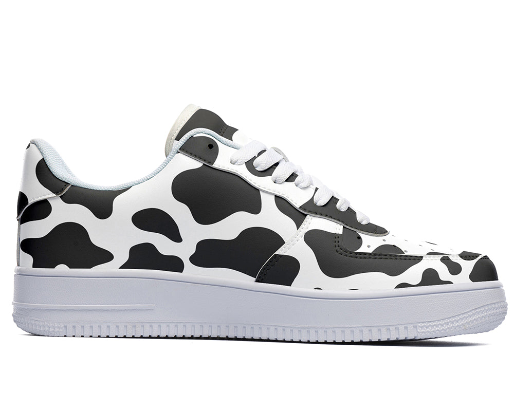 Cow Print Sneakers: Cow Print Pattern Court Sneakers