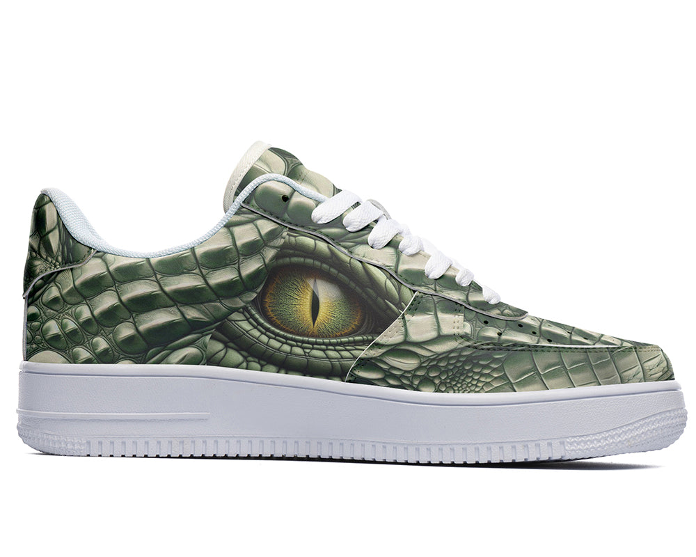 Crocodile Sneakers: Crocodile Skin Pattern Court Sneakers