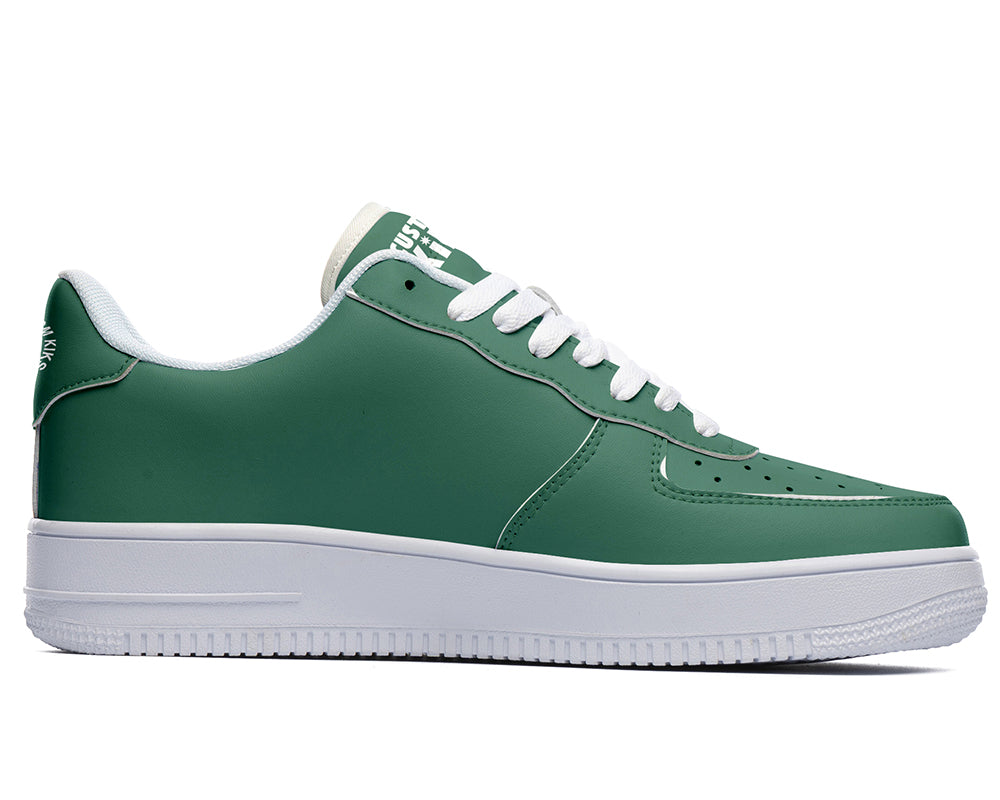 Hunter Green Sneakers: Solid Hunter Green Court Sneakers