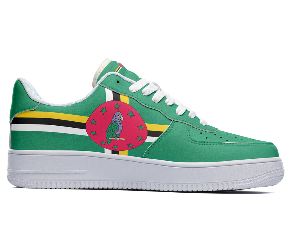 Dominica Flag Sneakers: Dominica Flag Pattern Court Sneakers