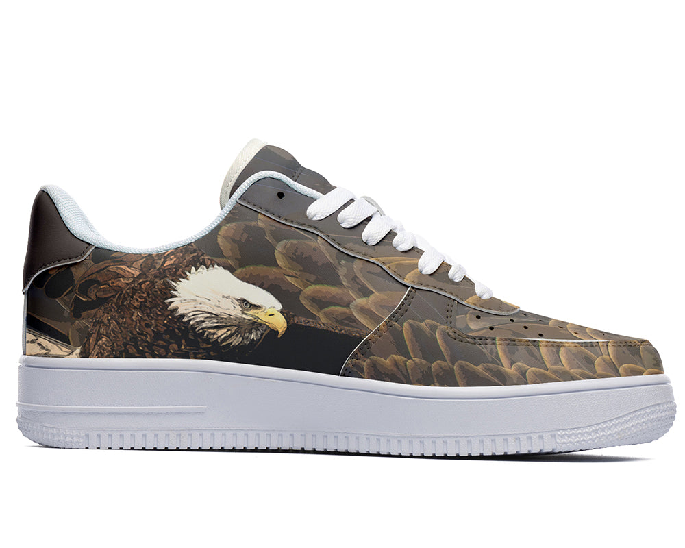 Eagle Sneakers: Bald Eagle Illustration Court Sneakers