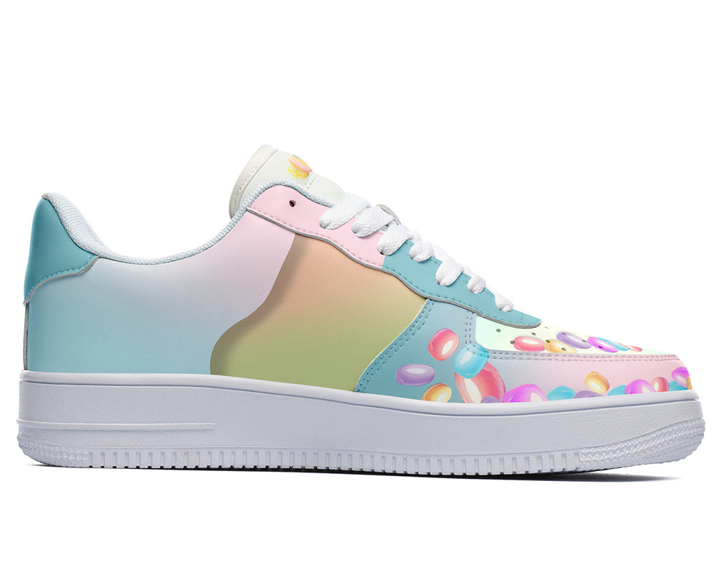 Jellybean Sneakers: Jellybean Candy Pattern Court Sneakers