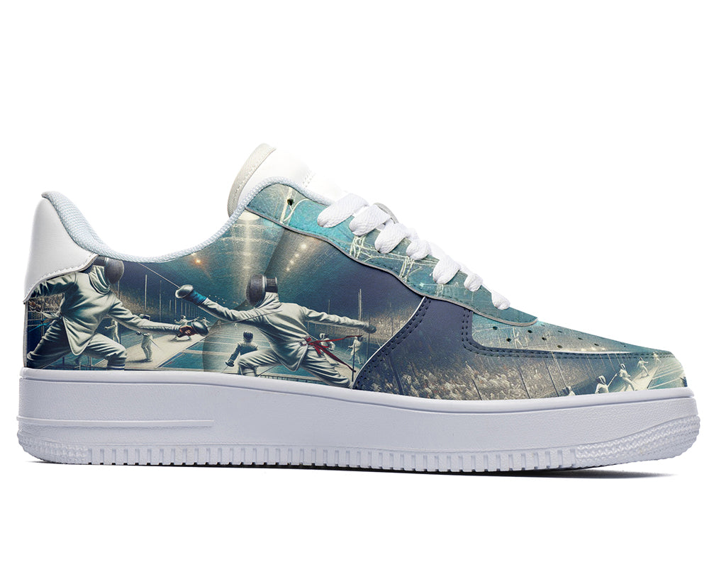 Fencing Sneakers: Fencer Illustration Court Sneakers