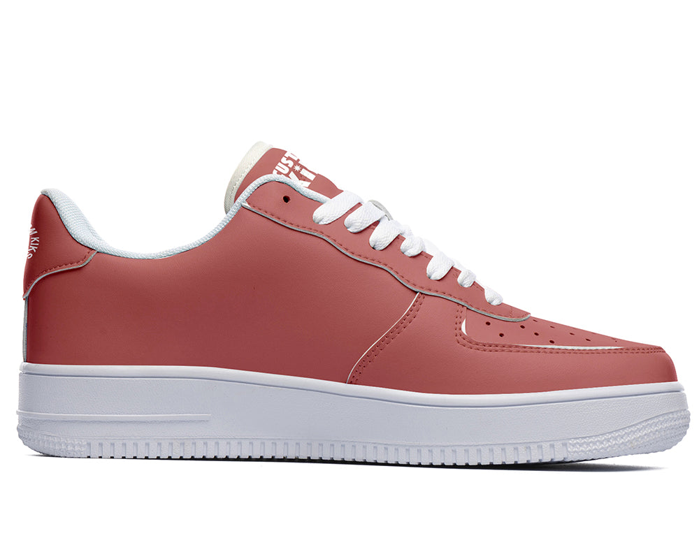 Burgundy Sneakers: Solid Burgundy Court Sneakers