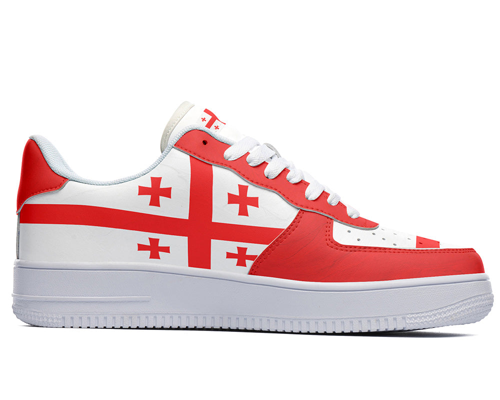 Georgian Flag Sneakers: Georgian Flag Pattern Court Sneakers