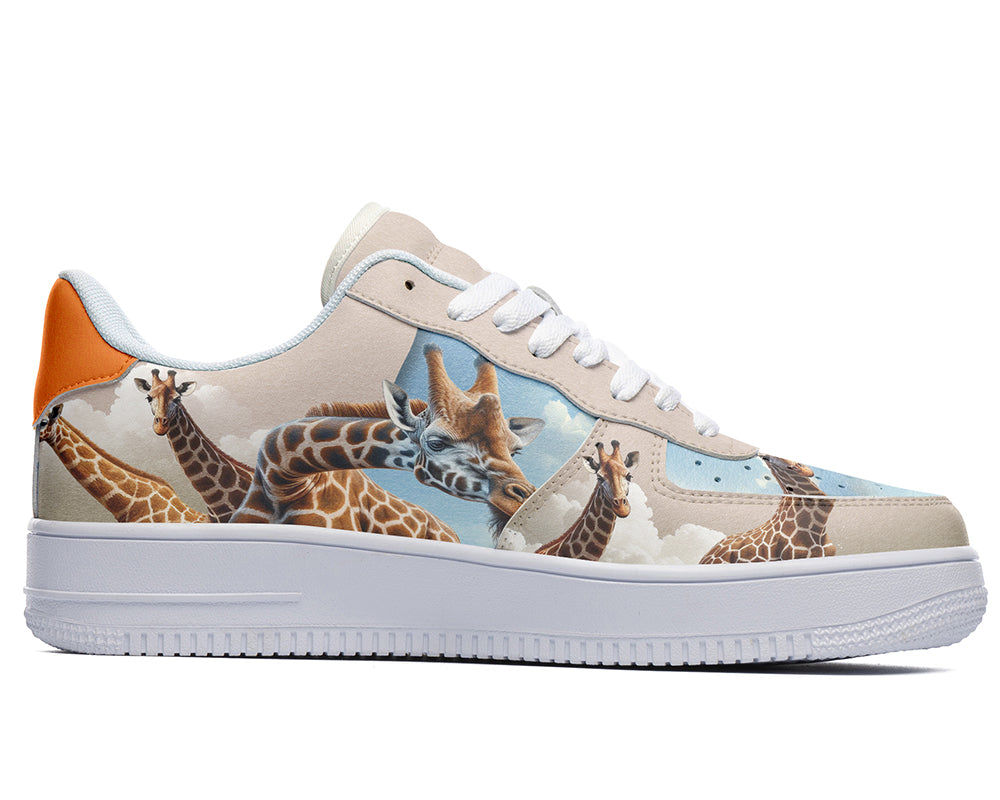 Giraffe Sneakers: Giraffe Illustration Court Sneakers
