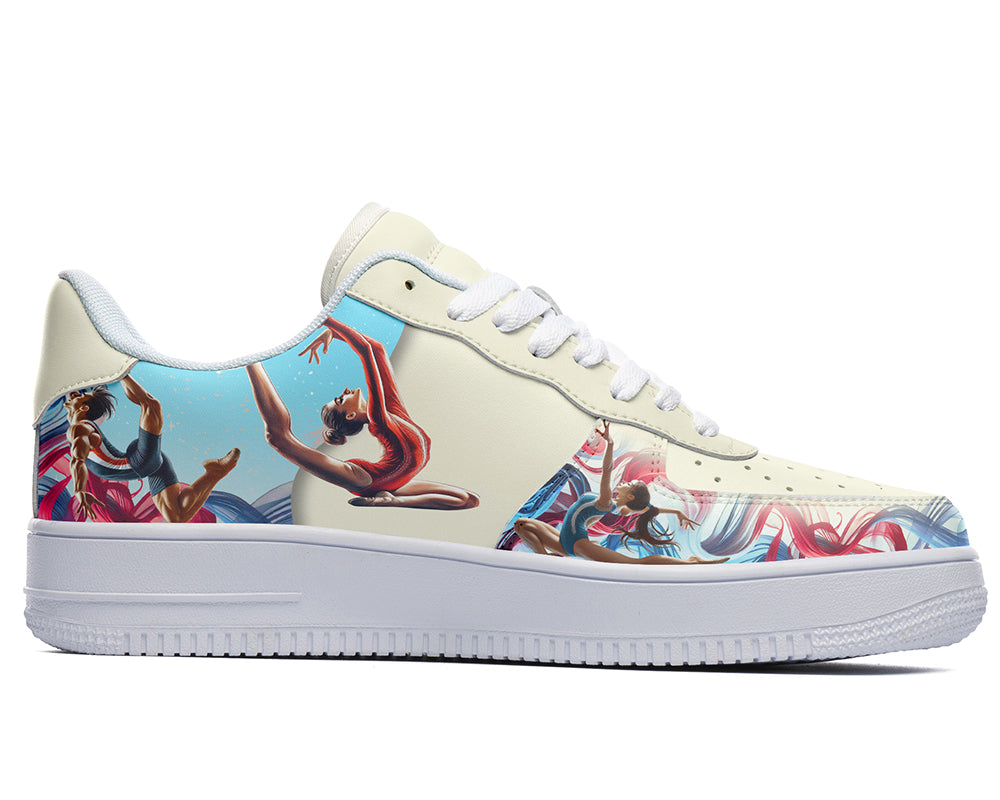 Gymnastics Sneakers: Gymnast Illustration Court Sneakers