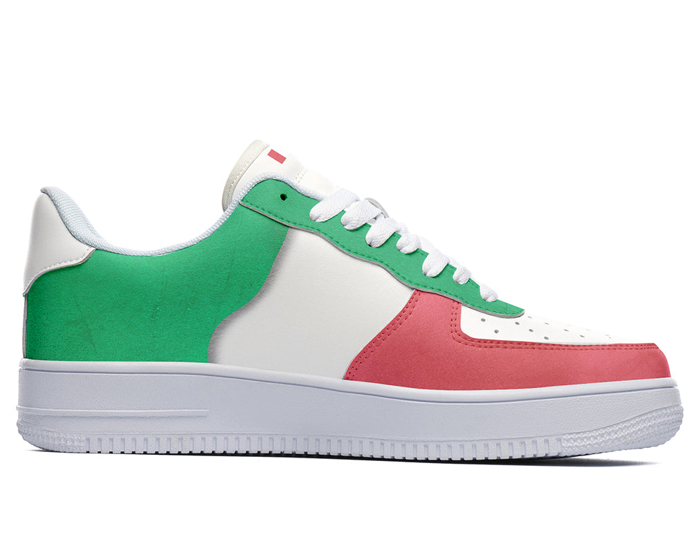 Italian Flag Sneakers: Italian Flag Pattern Court Sneakers
