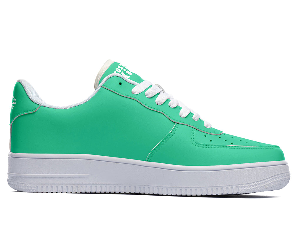 Kelly Green Sneakers: Solid Kelly Green Court Sneakers