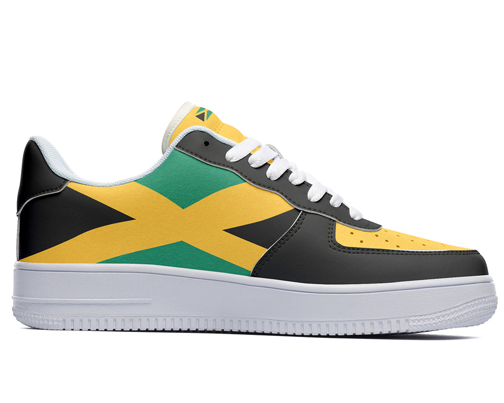Jamaican Flag Sneakers: Jamaican Flag Pattern Court Sneakers