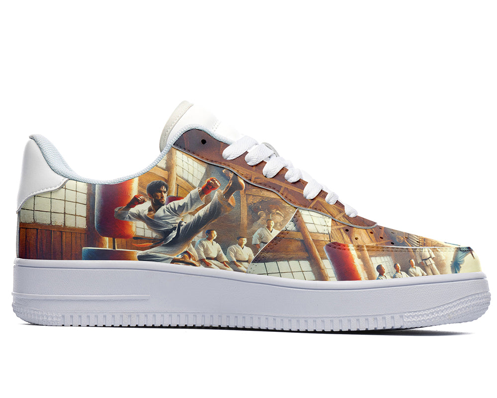 Karate Sneakers: Karate Masters Class in Action  Illustration Court Sneakers