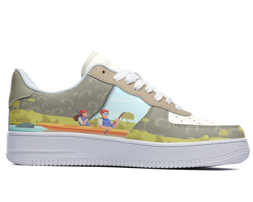 Kayak Sneakers: Kayaking Illustration Court Sneakers