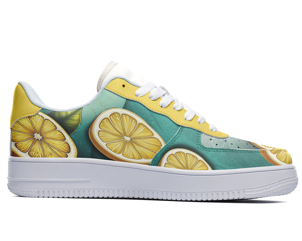 Lemon Sneakers: Lemon Pattern Court Sneakers