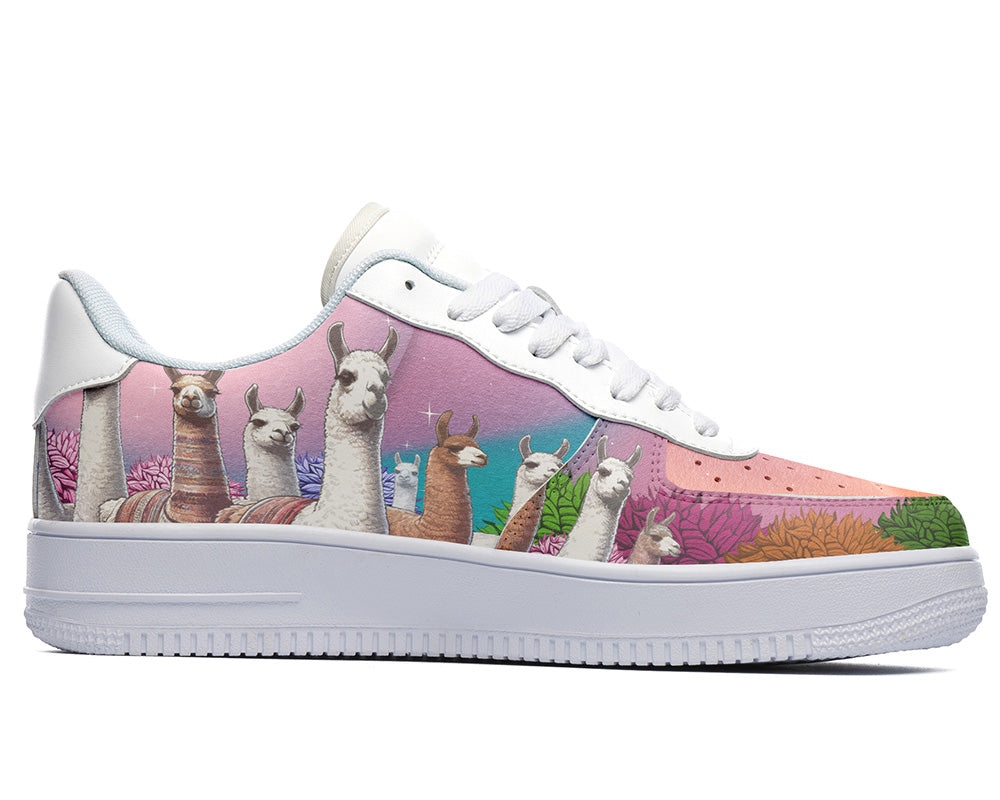 Llama Sneakers: Llama Illustration Court Sneakers