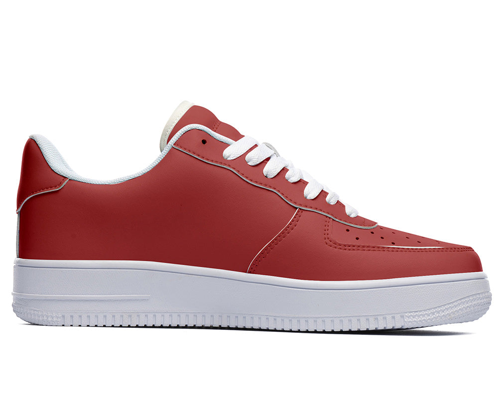 Burgundy Sneakers: Solid Burgundy Court Sneakers
