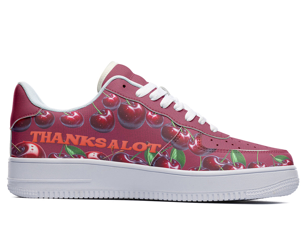 RED CHERRY SNEAKERS – THANKS A LOT, MOM