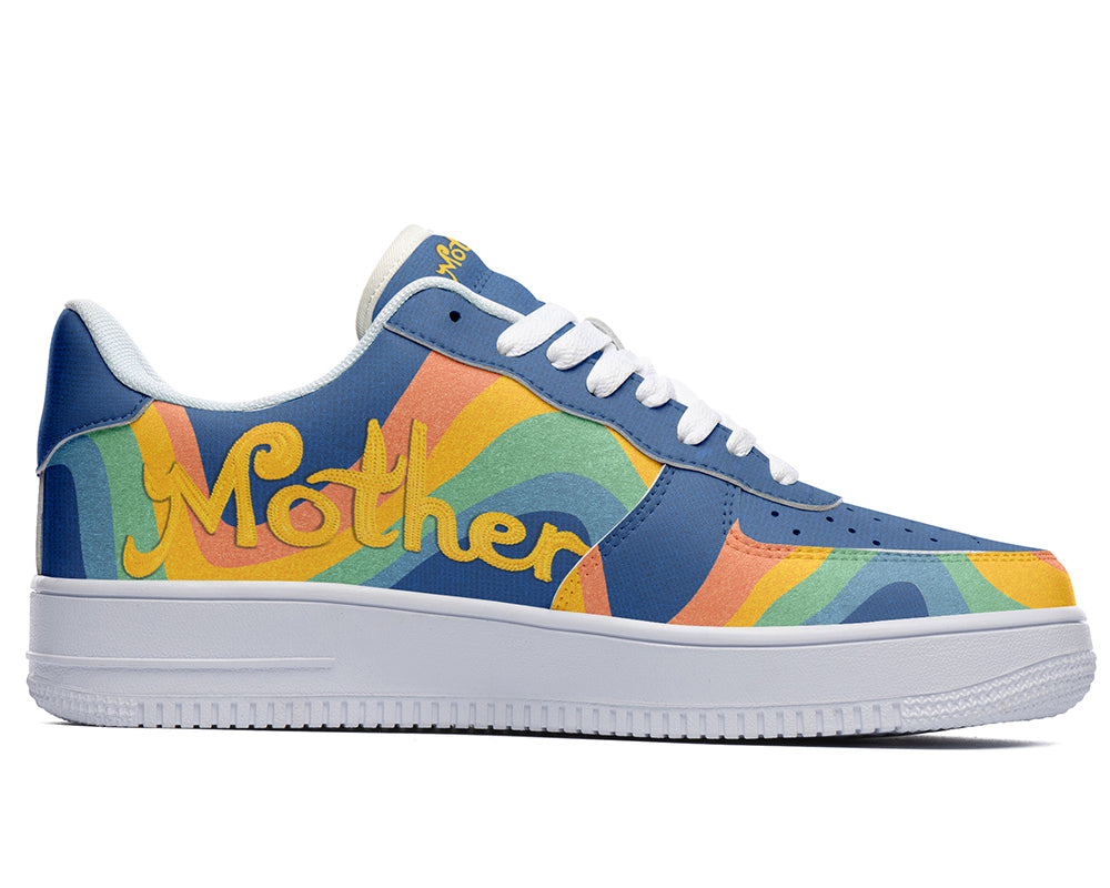 Mother Sneakers: Retro Rainbow Wave Court Sneakers