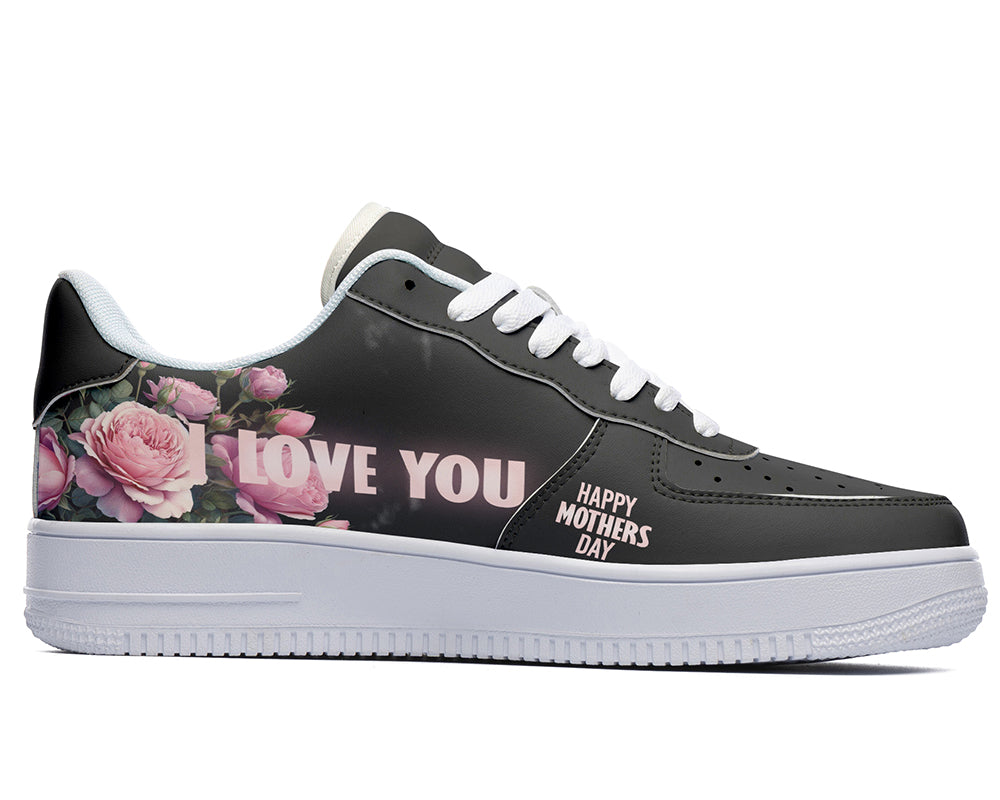 Mother’s Day Sneakers: Black Floral Mother Court Sneakers
