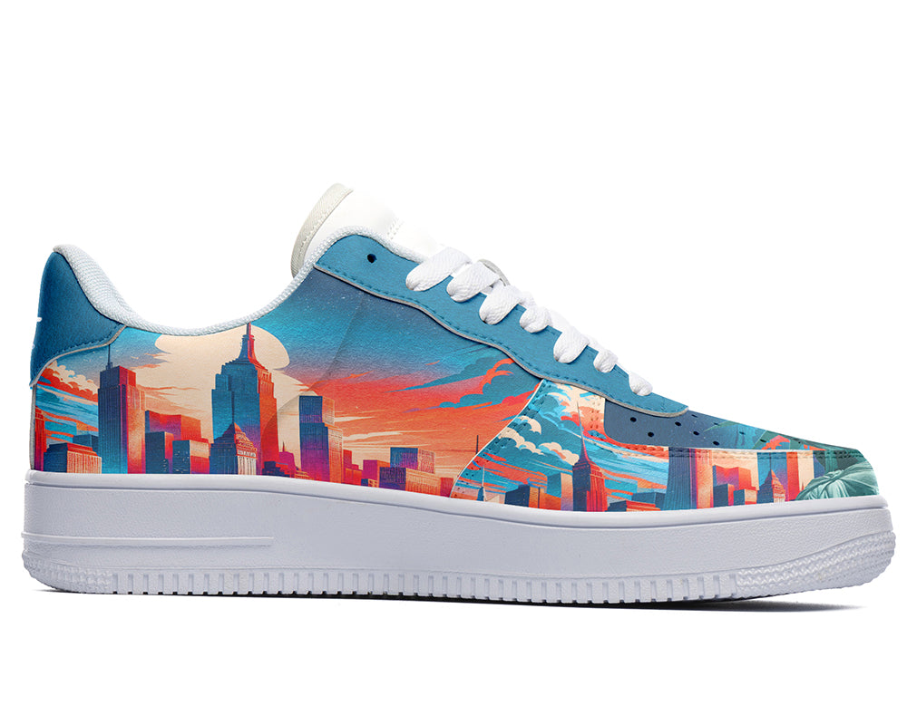 New York Sneakers: New York City Skyline Illustration Court Sneakers