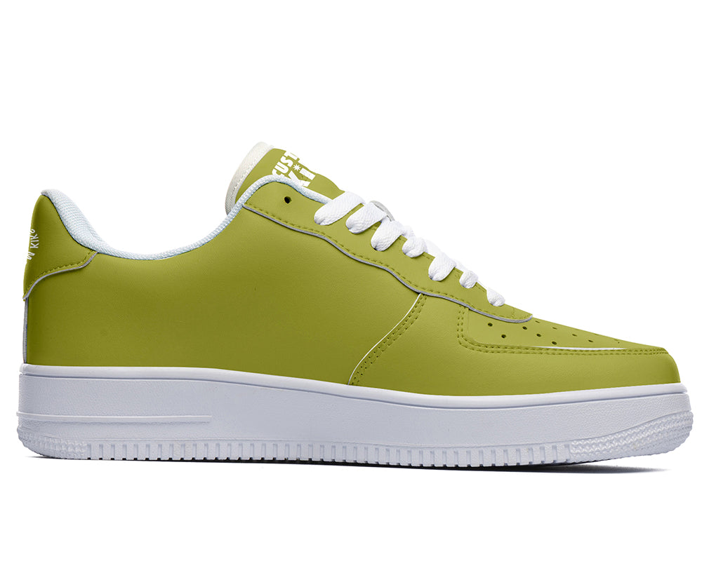 Olive Green Sneakers: Solid Olive Green Court Sneakers