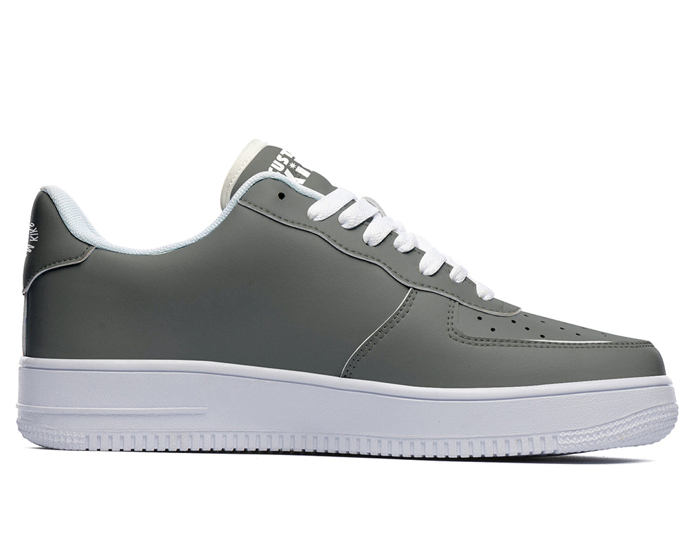 Charcoal Gray Sneakers: Solid Charcoal Gray Court Sneakers