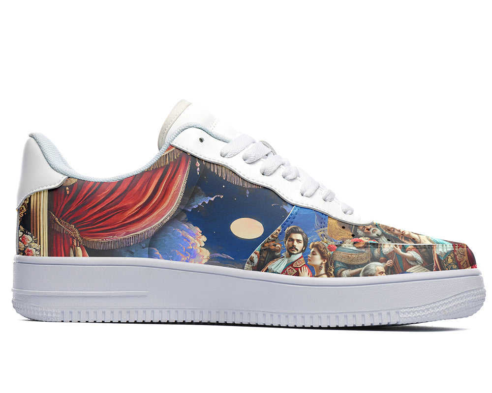 Opera Sneakers: Opera Scene Illustration Court Sneakers