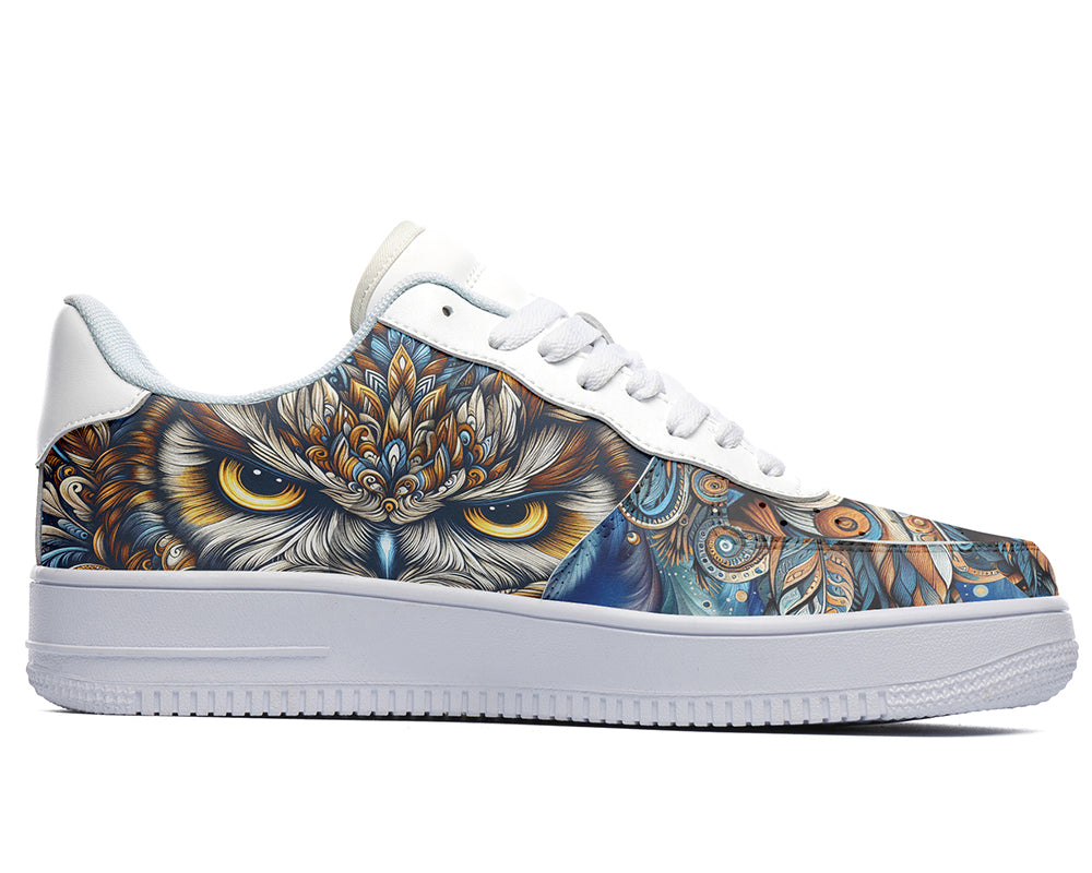 Owl Sneakers: Owl Illustration Court Sneakers