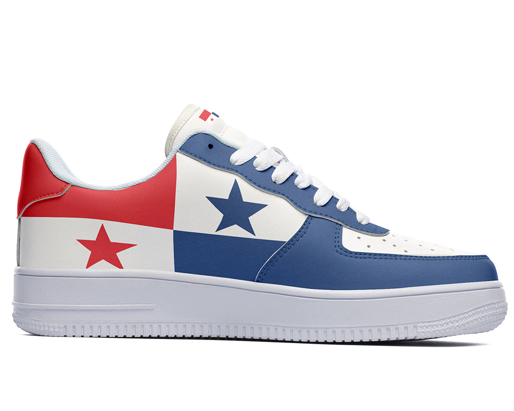 Panama Flag Sneakers: Panama Flag Pattern Court Sneakers
