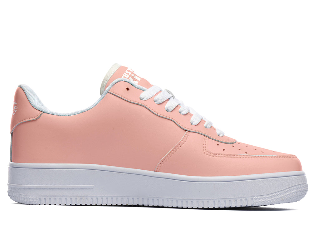 Peach Sneakers: Solid Peach Court Sneakers