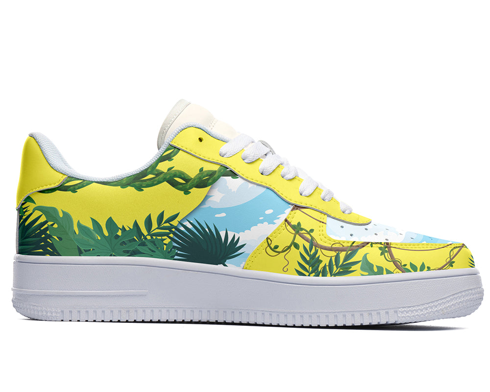Plant Sneakers: Plant Pattern Court Sneakers