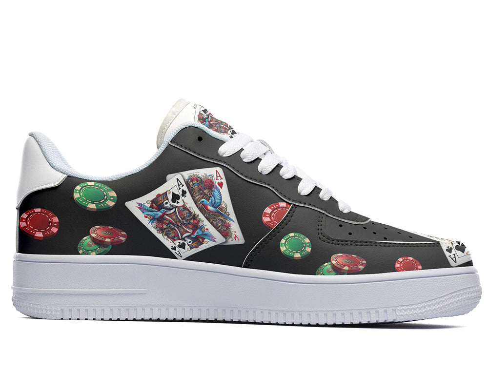 Poker Sneakers: Poker Pattern Court Sneakers