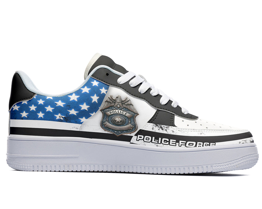 Police Sneakers: Police Logo Graphic Court Sneakers