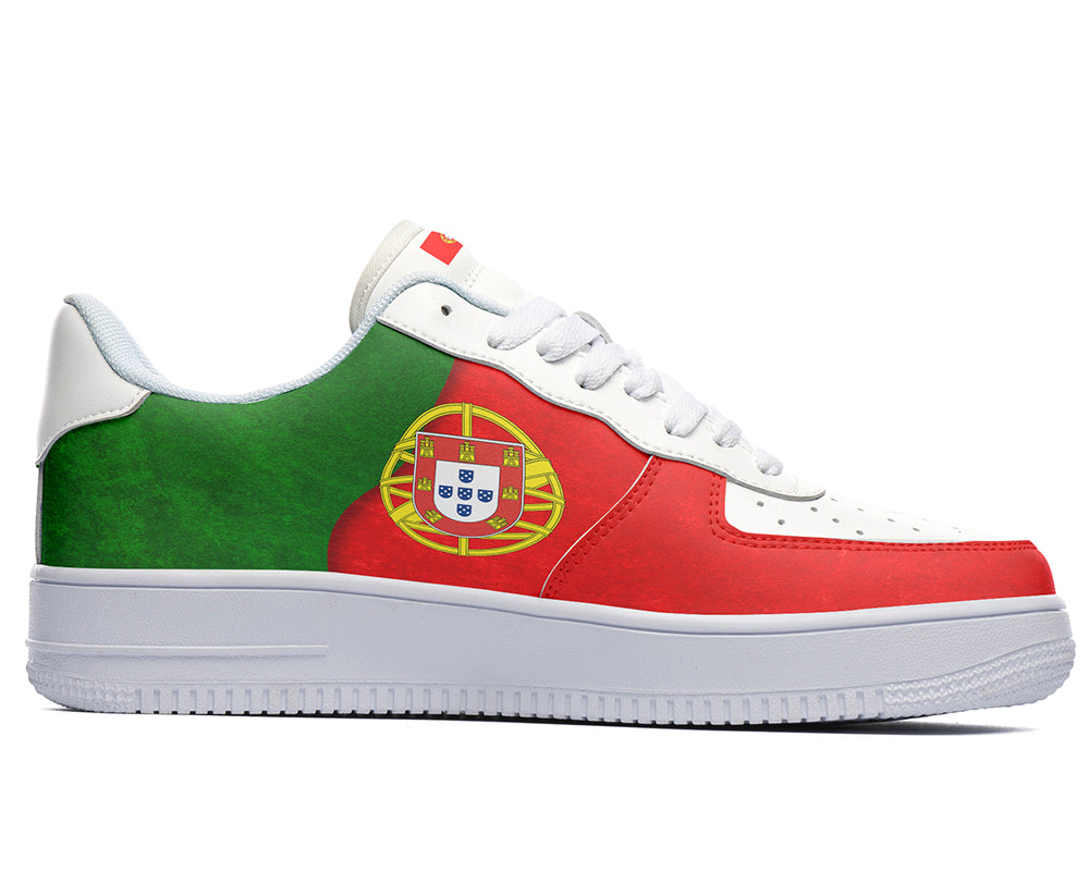 Portuguese Flag Sneakers: Portuguese Flag Pattern Court Sneakers