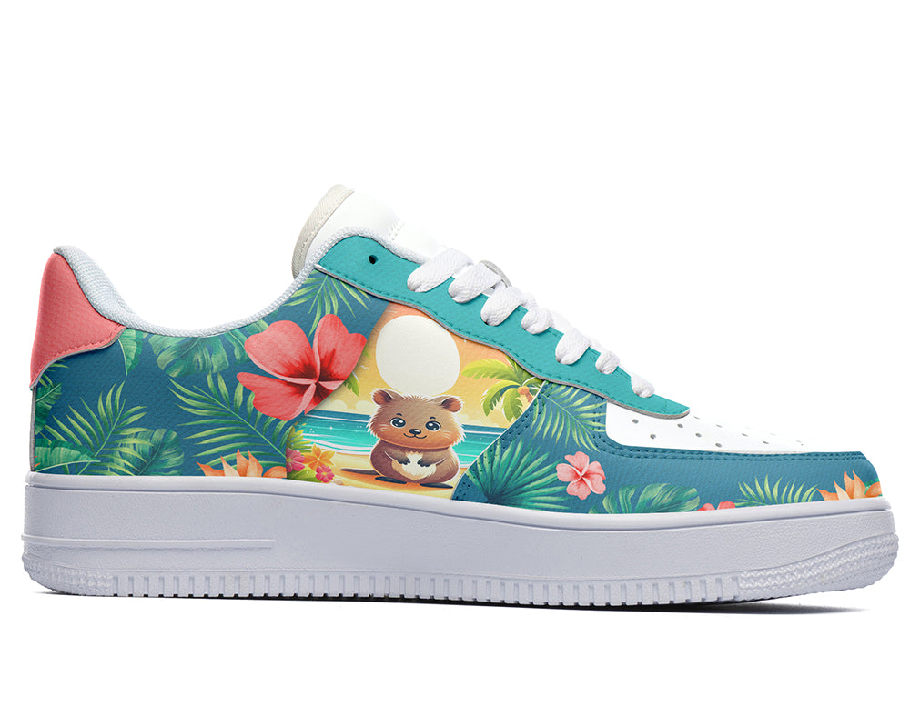 Cute Animal Sneakers: Cute Animal Illustration Court Sneakers