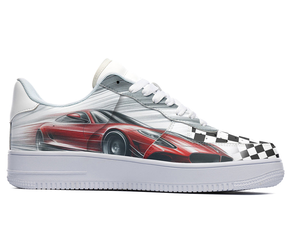 Racing Sneakers: Racing Pattern Court Sneakers