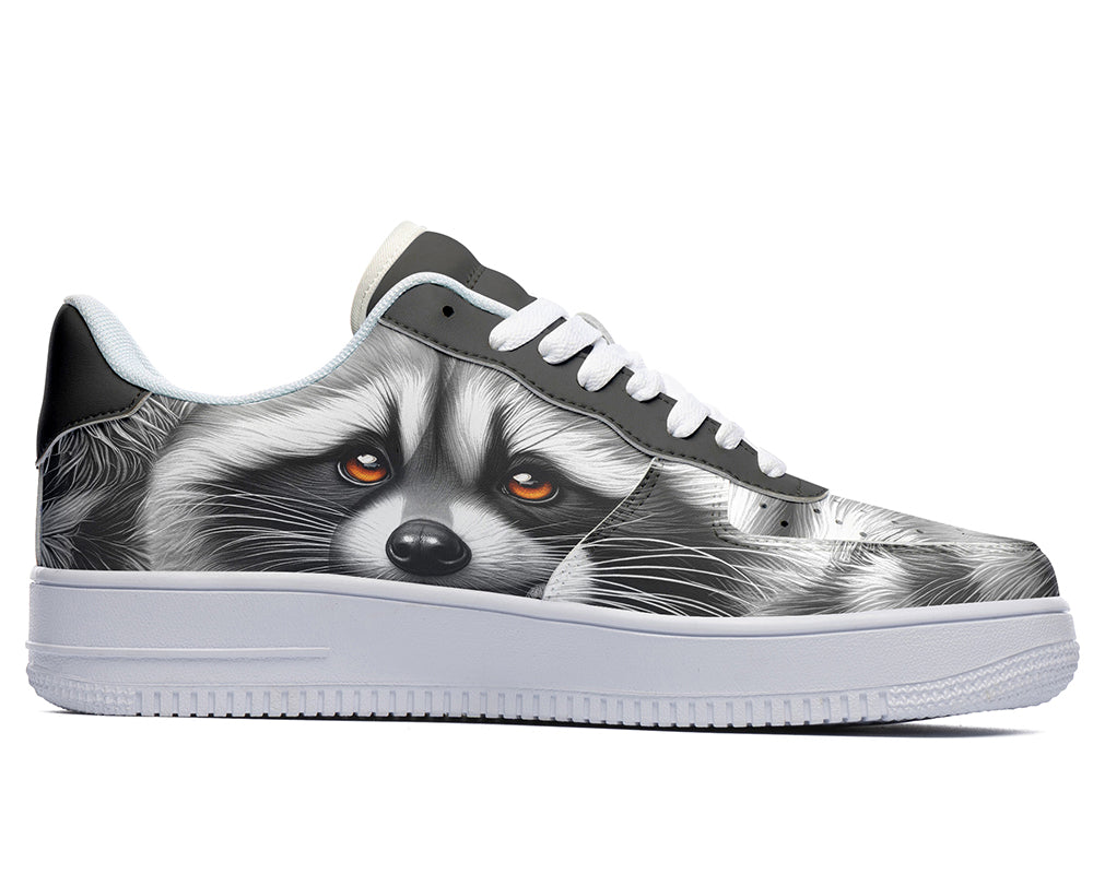 Raccoon Sneakers: Raccoon Illustration Court Sneakers