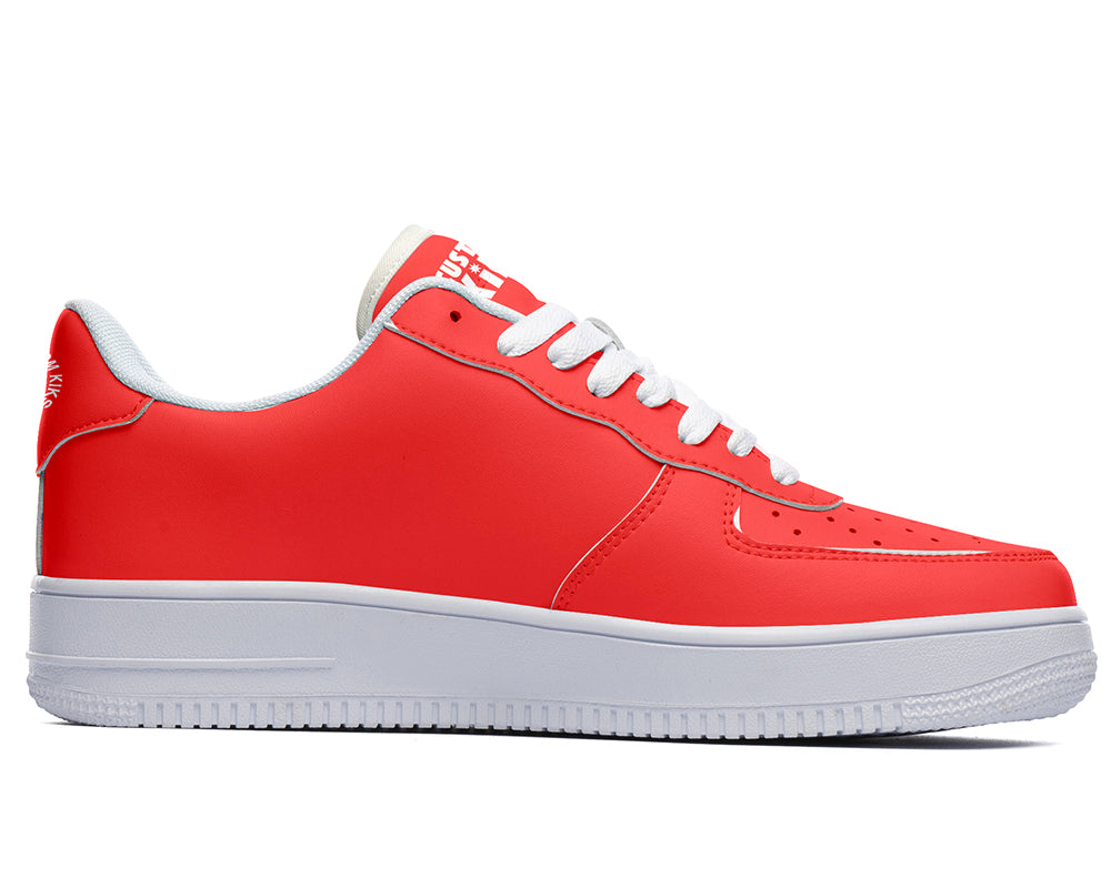 Red Sneakers: Solid Red Court Sneakers