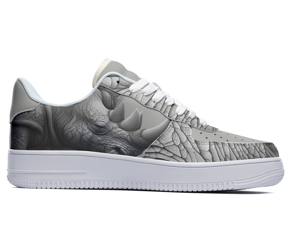 Rhino Sneakers: Rhino Skin Pattern Court Sneakers