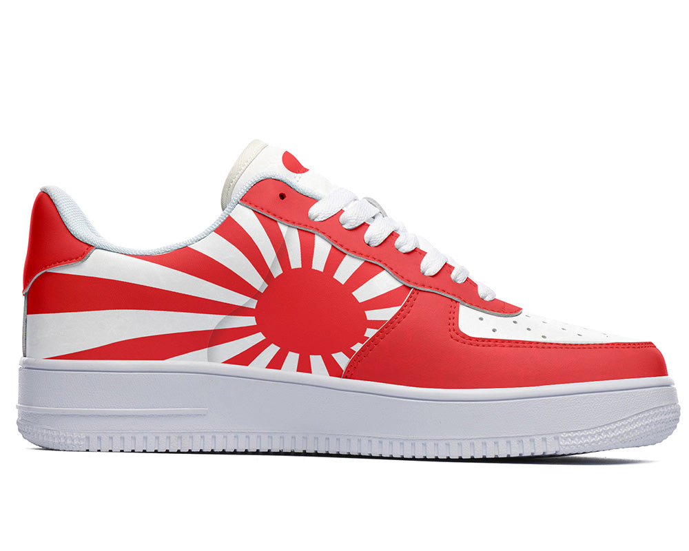 Japan Sneakers: Red Sun Rays Court Sneakers