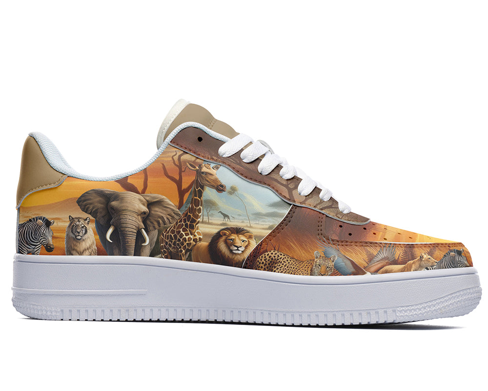 Safari Sneakers: Safari Animals Illustration Court Sneakers