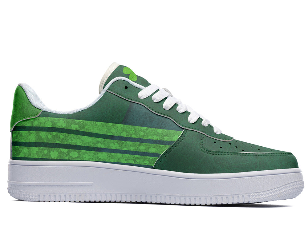Saint Patrick Sneakers: Shamrock Stripes Court Sneakers