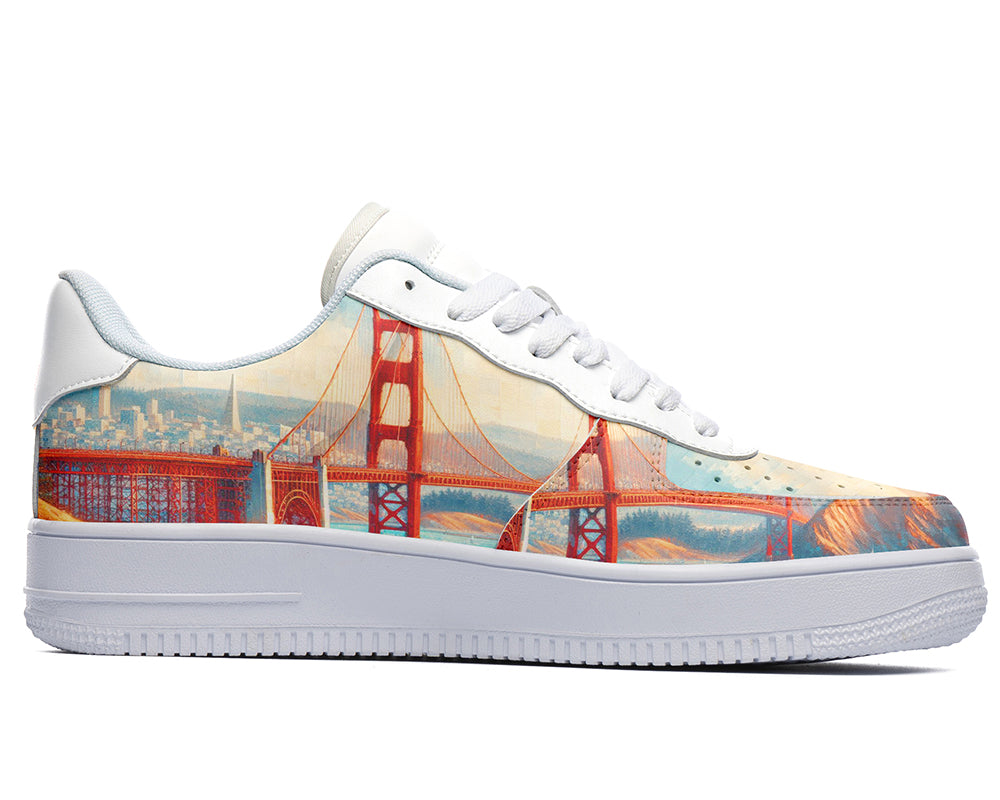 San Francisco Sneakers: San Francisco City Illustration Court Sneakers