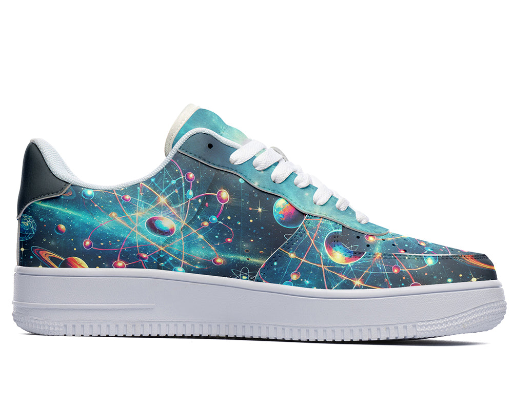 Atomic Sneakers: Atomic Galaxy Pattern Court Sneakers