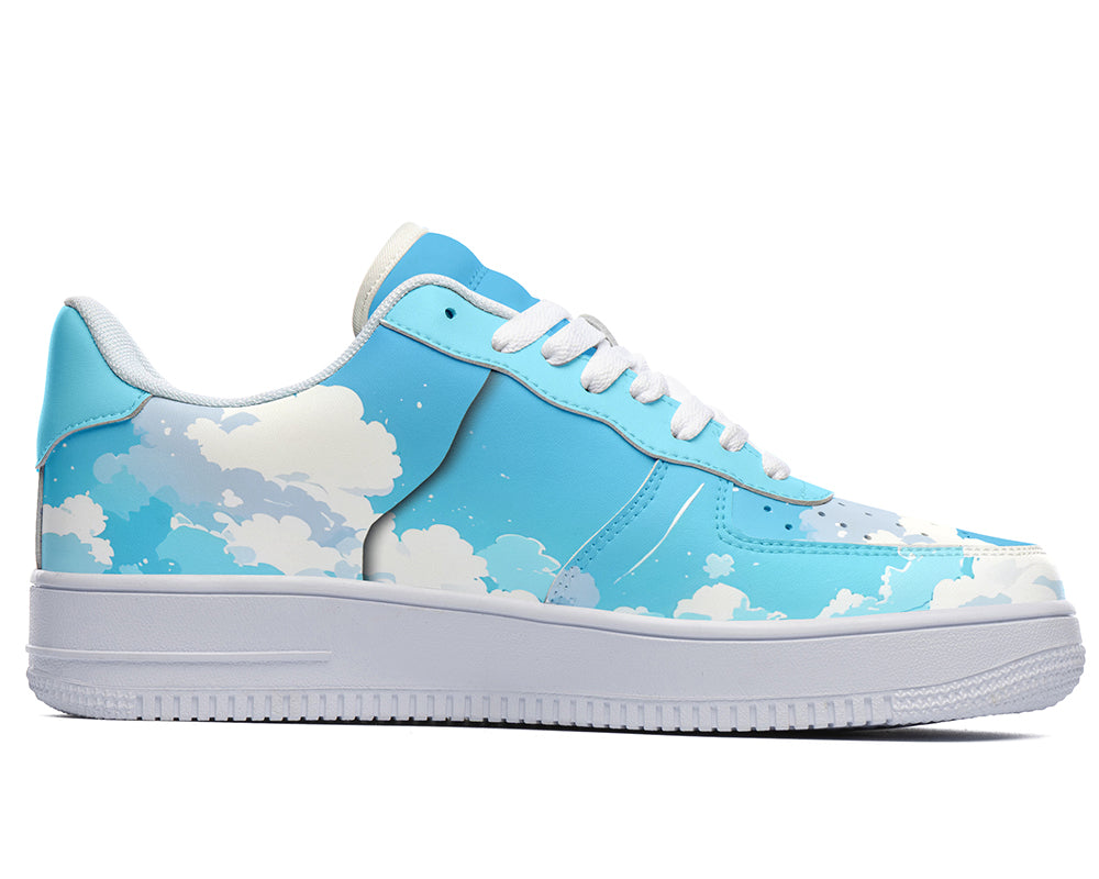 Sky Sneakers: Sky Cloud Illustration Court Sneakers