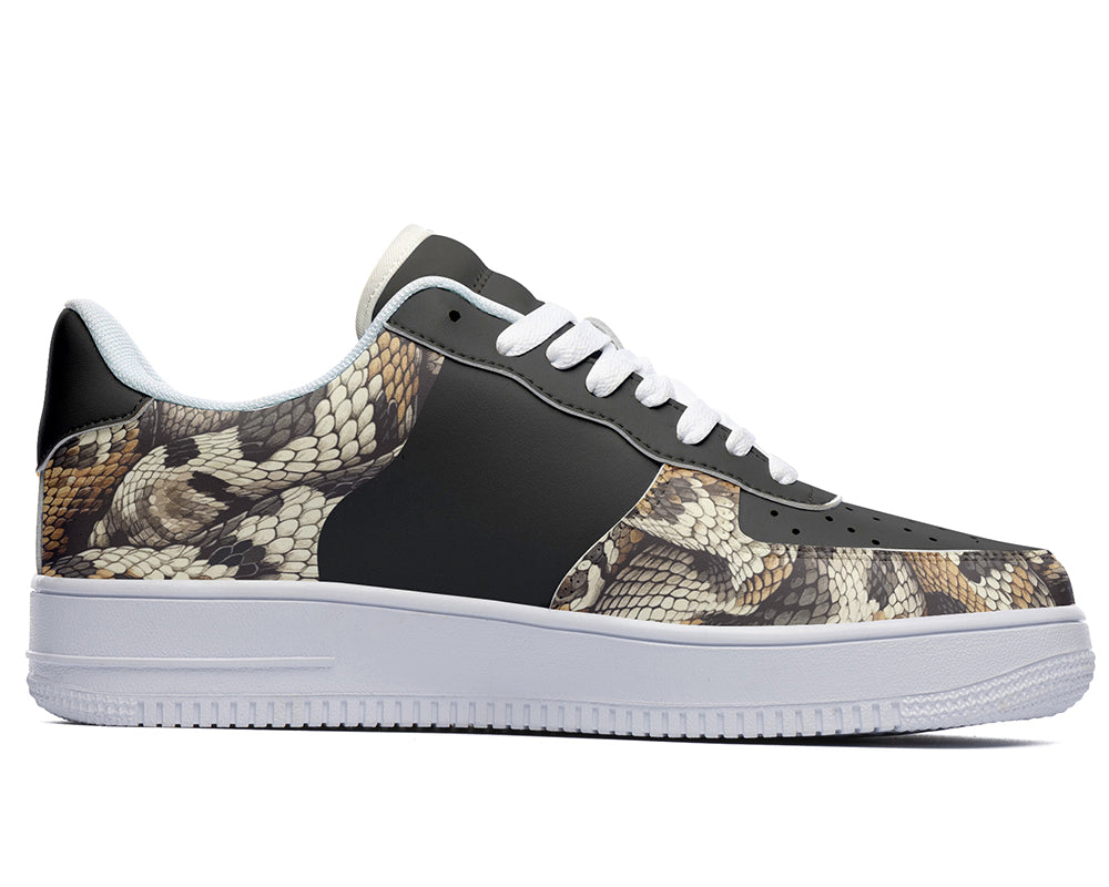 Snake Sneakers: Snake Skin Pattern Court Sneakers